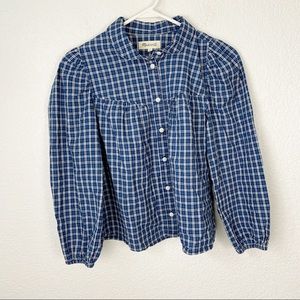 Madewell Blue Blouse Small